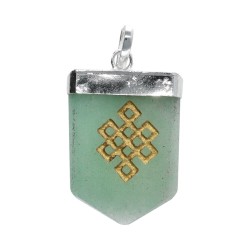Pendente in Quarzo Verde Nodo Infinito in Bagno d'Argento