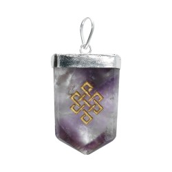 Collana di Amatista Nodo Infinito in Bagno d'Argento