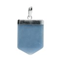 Blue Quartz Infinity Knot Pendant in Silver Plating