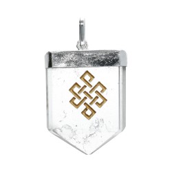 Pendente in Quarzo Nodo Infinito in Bagno d'Argento