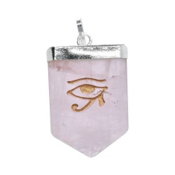 Pendente in Quarzo Rosa Occhio di Horus in Bagno d'Argento
