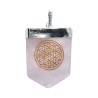 Pendentif Fleur de vie en quartz rose plaqué argent