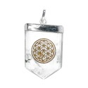 Pendentif Fleur de vie en quartz plaqué argent