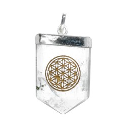 Pendente in Quarzo Fiore della Vita in Bagno d'Argento