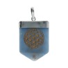 Quartz bleu Fleur de vie Pendentif plaqué argent
