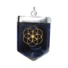 Pendentif Sodalite graine de vie plaqué argent