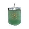 Silver Plated Green Quartz Seed of Life Pendant