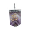 Pendentif Om en améthyste plaqué argent