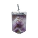 Amethyst Om Pendant in Silver Plating
