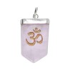 Silver Plated Rose Quartz Om Pendant