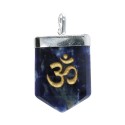 Silver Plated Sodalite Om Pendant