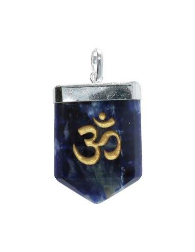 Ciondolo Om di Sodalite placcato in...