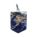 Silver Plated Sodalite Om Pendant