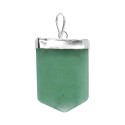 Om Green Quartz Pendant in Silver Plating