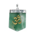 Pendente Om Quartz Verde com banho de prata