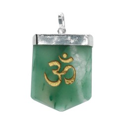 Pendente in Quarzo Verde Om in Bagno d'Argento