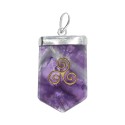 Silver Plated Triskel Amethyst Pendant