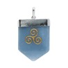 Pingente Triskel de Quartzo Azul com banho de prata