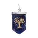 Ciondolo in Sodalite Albero della Vita in Bagno d'Argento