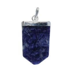 Ciondolo in Sodalite Albero della Vita in Bagno d'Argento