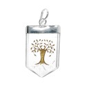 Pendentif argenté en forme d'arbre de vie en quartz
