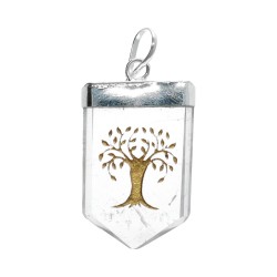 Pendente in Quarzo Albero della Vita in Bagno d'Argento