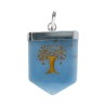 Tree of Life Blue Quartz Pendant in Silver Plating