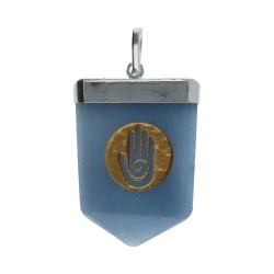 Pendente in Quarzo Blu Mano Hopi in Bagno d'Argento