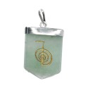 Pendentif en quartz vert Cho Ku Rei plaqué argent