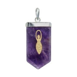 Collana di Amatista Madre Terra in Bagno d'Argento
