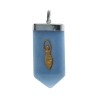 Blue Quartz Mother Earth Pendant in Silver Plating