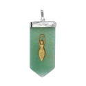 Pendentif en Quartz Vert Terre Mère sur Plaqué Argent