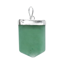 Ciondolo in Quarzo Verde Madre Terra con Bagno d'Argento