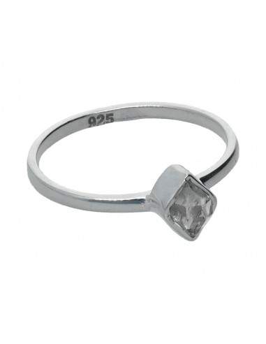Mini Herkimer Quartz Ring in Sterling...