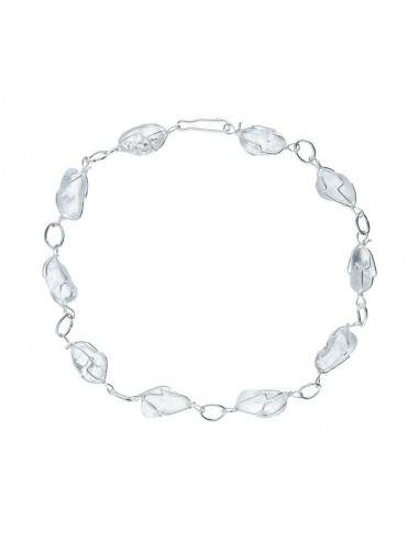 Bracelet de quartz argenté et rhodié