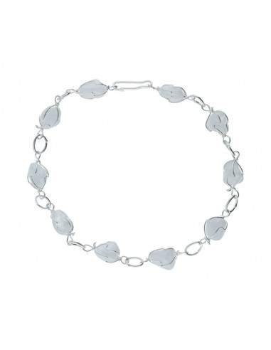 Bracciale in quarzo latteo con perle...