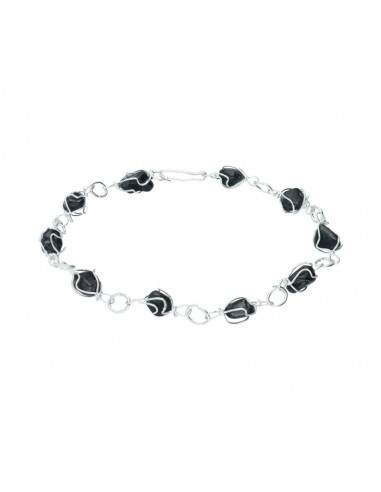 Bracciale in onice laminato argento