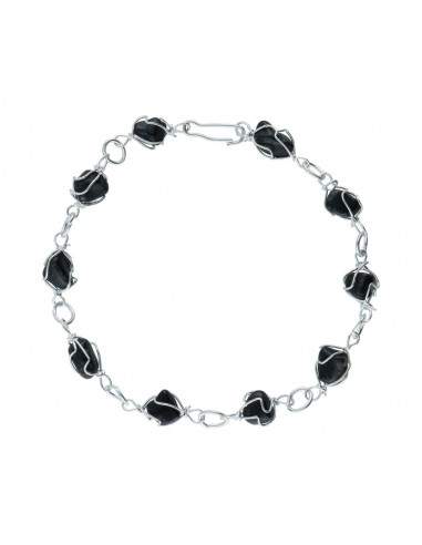 Bracciale in onice laminato argento
