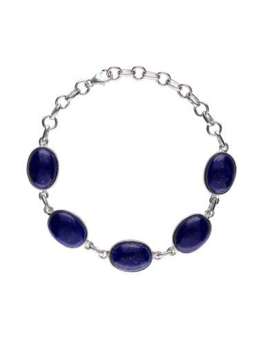 Bracciale in lapislazzuli con argento...