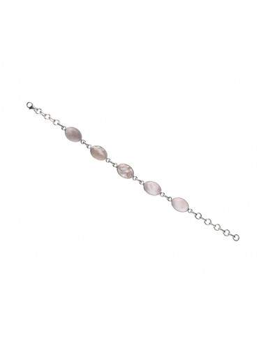 Pulsera di Quarzo Rosa in Argento...