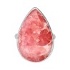 925 Sterling Silver Rhodochrosite Allover Drop Ring