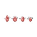 925 Sterling Silver Adjustable Small Random Rhodochrosite Drop Ring