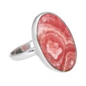 Anello Ovale Casuale in Rodocrosite in Argento Sterling 925