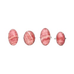 Anello Ovale Casuale in Rodocrosite in Argento Sterling 925