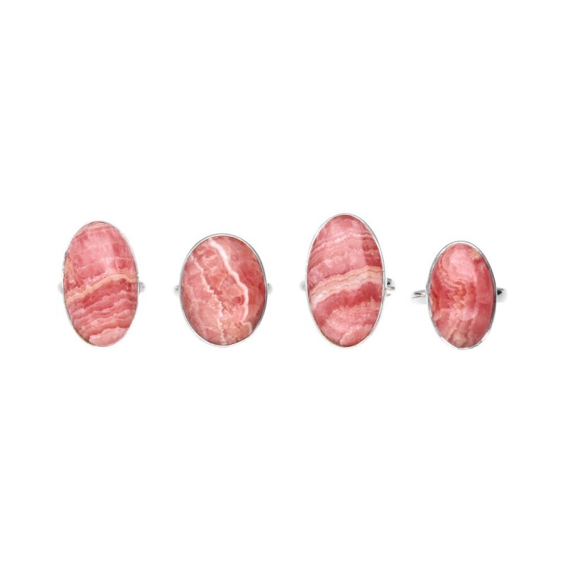 Anello Ovale Casuale in Rodocrosite in Argento Sterling 925
