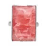 Anillo Rectangular Aleatoria de Rodocrosita en Plata de Ley 925
