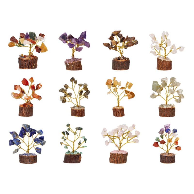 Pacchetto di 12 Mini Alberi con Minerali