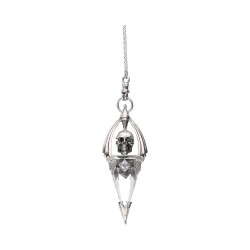 Pendolo Gotland Teschio con Minerali in Argento Sterling 925