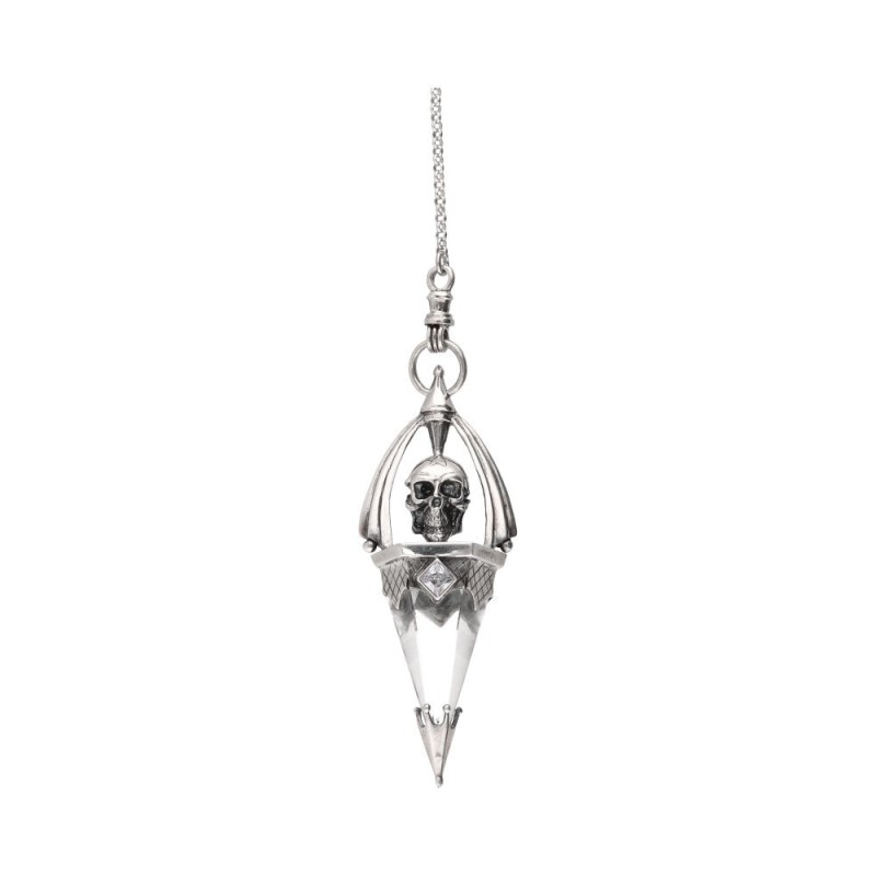 Pendolo Gotland Teschio con Minerali in Argento Sterling 925