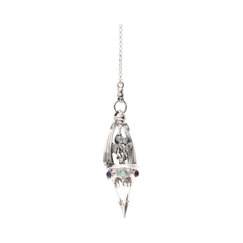 Pendolo 60cm Gotland Angeli con Opale e Ametista in Argento Sterling 925